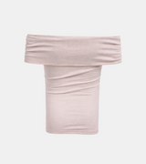 Ribbon Drape Off-Shoulder Tee