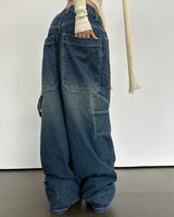 (UNISEX) バルーンデニムワイド BANDING-DETAIL HIP LOOSE BOXY オーバーサイズローライズパンツ - 2 COLOR