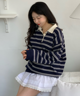 Bintz Stripe Collar Knitw
