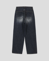 (UNISEX) Deep Blue Washing Wide Denim