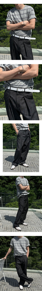 [S/S] リネンタックハーフバンディングパンツ