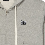 TEMPUS パッチクロップフードジップアップ (GREY MELANGE)