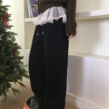 Koha Chiffon Lace Layered Two-Way Sweat Pants