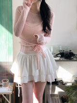 See-through Bustier Layered Strap Wool Knit (5color)