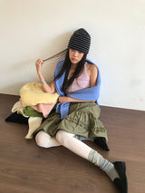 モヘアストライプビーニー (4color)