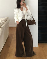 Meld Buckle Pintuck Slacks Pants