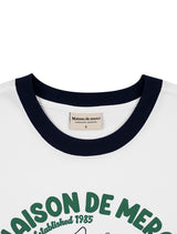 UNISEX オーバーフィットパピーサーフィンリンガーショートスリーブT　ホワイト (FCE2TS401M)