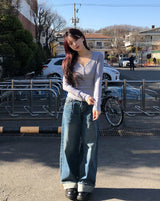 エトワイドロールアップデニムパンツ