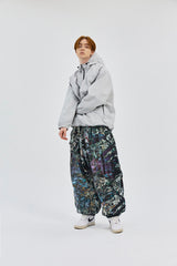 ISD HIGH SUPER WIDE JOGGER PANTS BLACK SNOWFLAKE