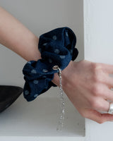 DENIM DOT SCRUNCHIE