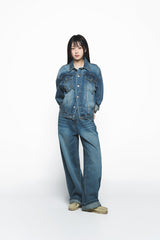 25SS デニムセットアップトラッカージャケット ブルー