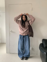 ヒルカカットデニムワイドパンツ