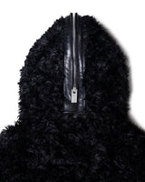 FAUX FUR MULTI ZIPPER BLACK JACKET