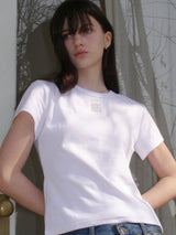 Logo Silver Embroidered Slim Fit T-shirt ( 2 colors )