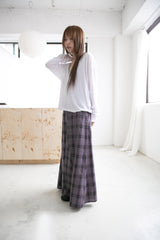 checke long flare skirt(3colors)