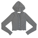 Slim hood cardigan