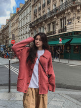 Wood Ribbed Pocket Knit Cardigan