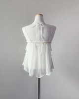 ining strap frill top (ivory)