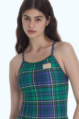 [Preppy Check_green] ワンピース スイムウェア