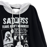 crying layered hoodie