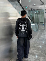 attain cotton hood zip-up