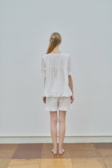 ULLALA PAJAMA Listy Short-sleeve Two-piece Ivory[24165WTSSN]