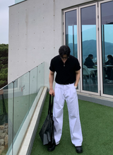 ジェイクスリケットハチハーフジップアップショートスリーブニット