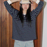 Ratto Stripe Color Long Sleeve Sweatshirt