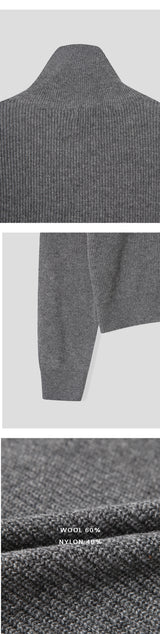 [F/W] Highneck button crop knit cardigan(3color)