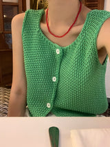 [MADE] KISSES TWO-WAY KNIT SLEEVELESS