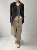 [unisex] カーブ3ボタンオーバーフィットブレザージャケット