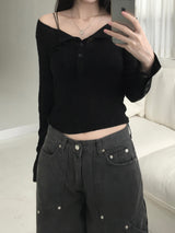 Slim button T-shirt (2 colors)