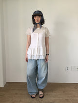 リネンアンクルオープンサンダル
