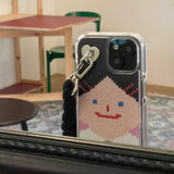 SMILEY FACE HARD JELL CASE - VER.2 (+HAIR KEYRING SET) - BLACK
