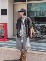 Flow Pigment Washing Short Sleeve Shirt