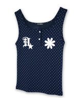 Front Logo Button Dot Tank-Top_Navy
