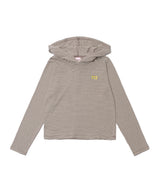 CAT LOGO STRIPE HOODIE - BROWN