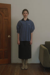 Weekly collar t-shirt_blue