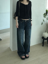 Kino Low Rise Wide Denim Pants (one color)