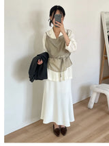 Dion Pintuck Mermaid Long Skirt
