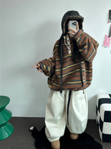TWO PINTUCK RIVET BELT BALLOON LONG PANTS 🤎🖤💙3COLOR