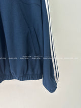 Fleece track semi zip-up sweatshirt