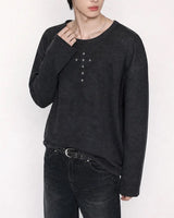 (UNISEX) リベット リブ ロングスリーブ