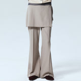 BOOTCUT LAYERED PANTSKIRT_BEIGE