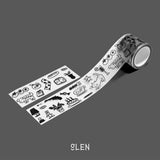 PET Black Doodle Kiss Cut Tape