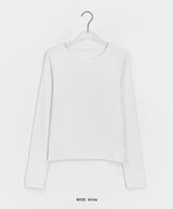 26SS★ [BAONHAUS] Benir Round Ribbed Long Sleeve Tee