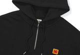 Scenery Graphic Half Zip-Up Hoodie【BLACK】