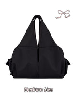 [Medium/Nylon] Bow Shoulder Bag (Black)