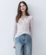 SHEER LACE BUTTON T-SHIRT_TT6S204IV