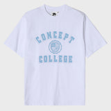 スカイブルークラシックビッグロゴクルーネックホワイトショートスリーブTシャツ [Unisex]